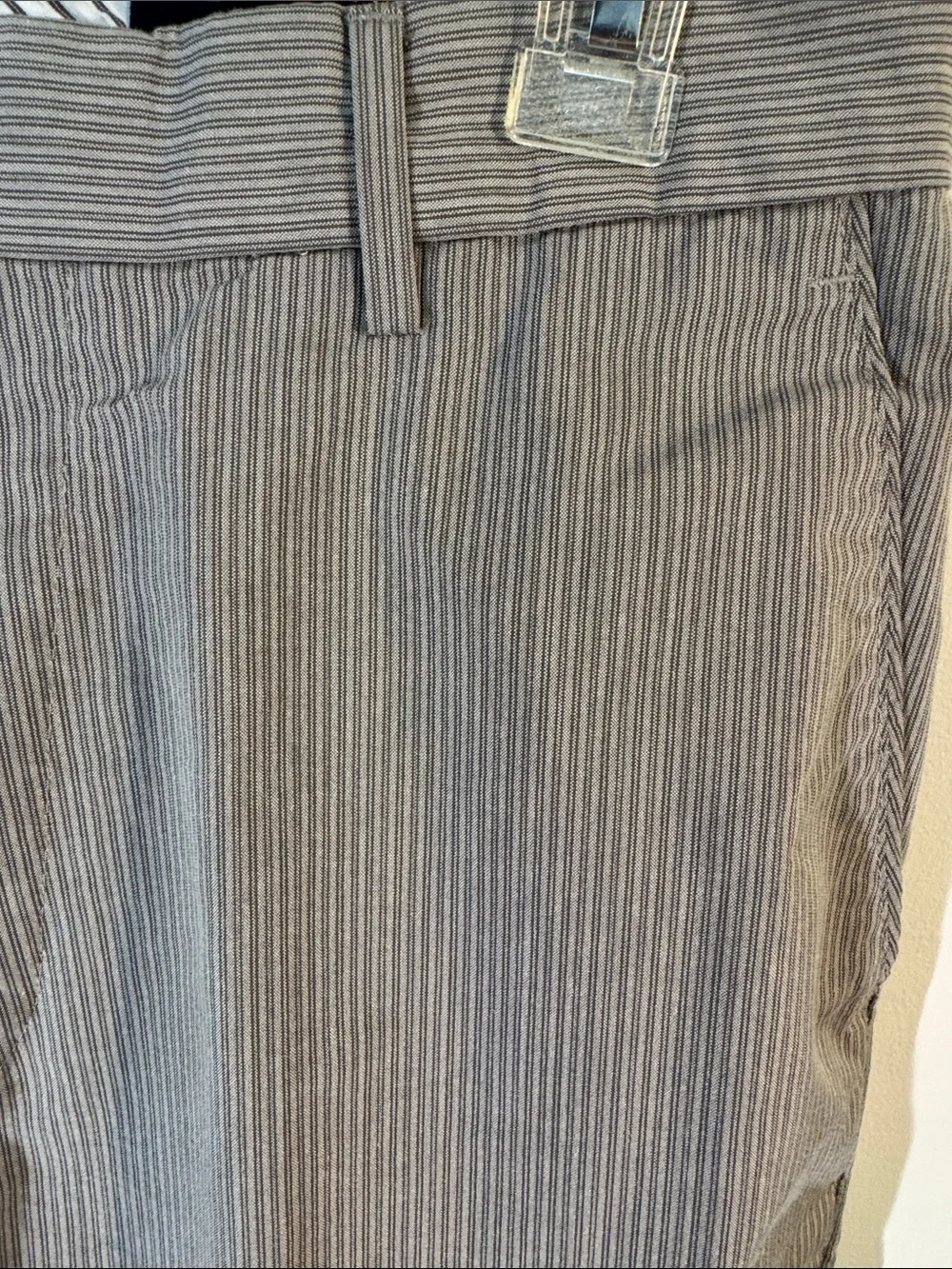 Banana Republic Men's Light Gray Pinstripe Dress Pants
